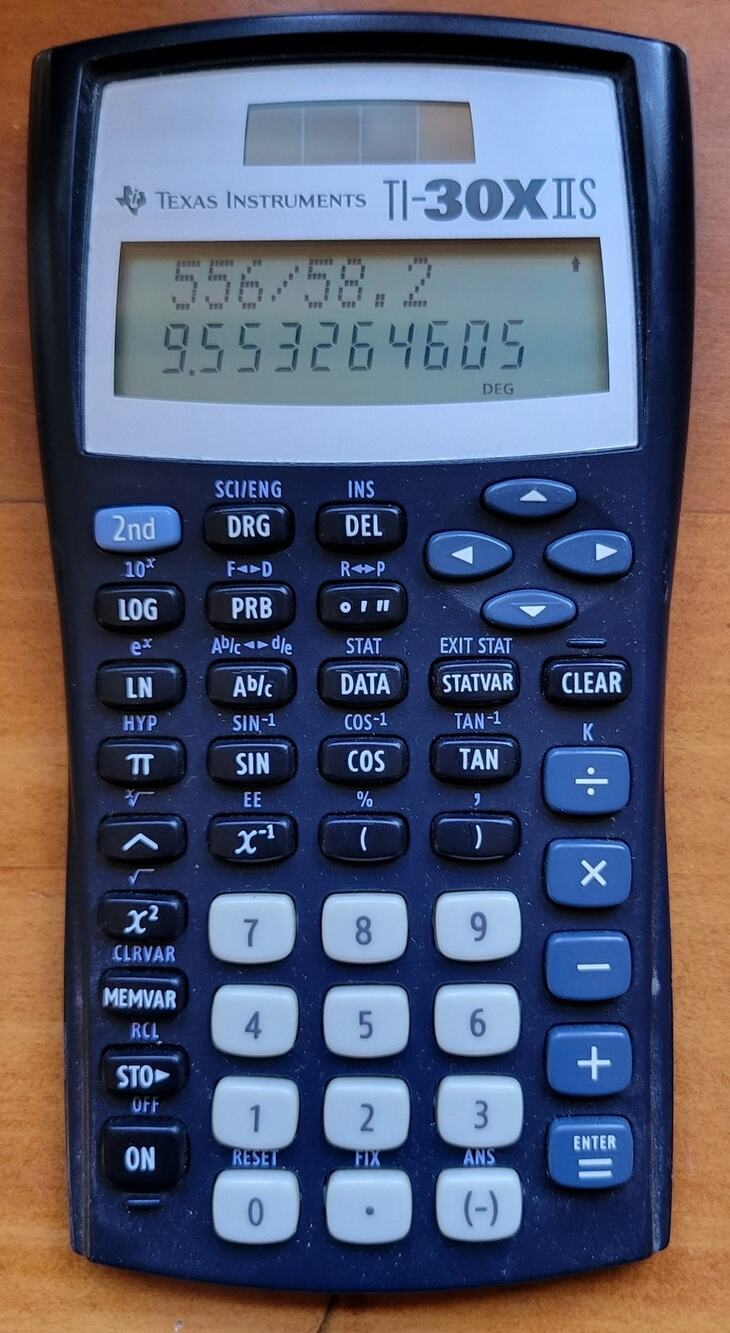 TI30XIIS Texas Instruments Scientific Solar Calculator with Slip Case Cover